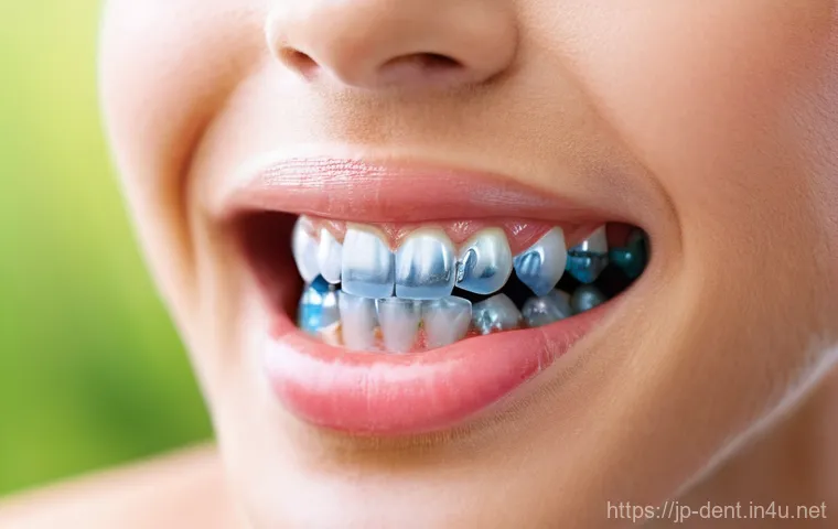 교정용 투명 장치와 금속 장치 차이 - Here are three detailed image prompts: