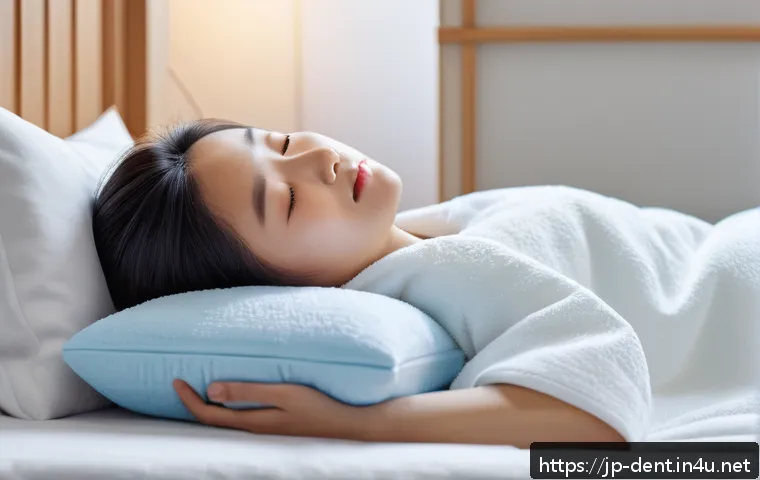 사랑니 발치 후 주의사항 - A detailed, realistic scene of a young Japanese woman resting calmly at home after tooth extraction,...